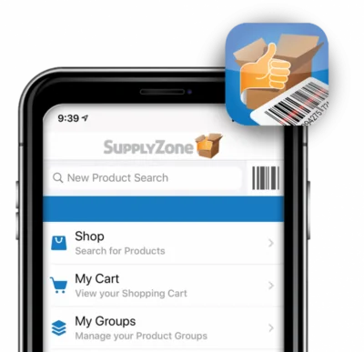 SupplyZone-Footer supply zone app on phone screen
